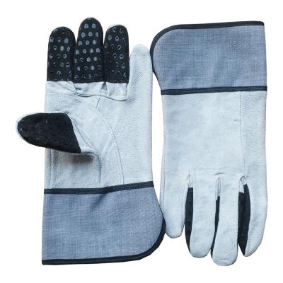 China Working Rig Cow Leather Rigger Gloves Safety Hand Protection Gloves For Men Anti-Slip for sale