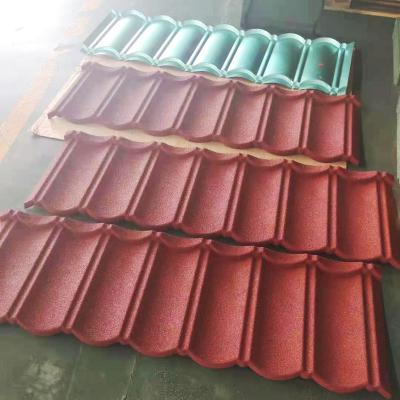 China Building Construction Equipment Impact Resistance Stone Coated Roofing Metal Tile 0.28mm 0.45mm Roof Tile for sale