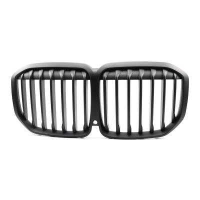 China Single Line ABS Carbon Fiber Matte Black Single Line New Front Grill Mesh Car Grille For BMW X7 G07 for sale