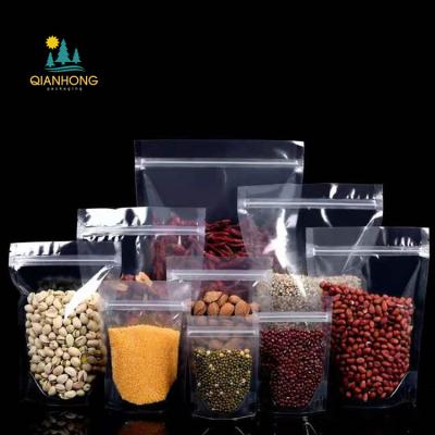 China Recyclable Custom Printing Clear Zipper Lock Bags Stand Up Pouch For Food Packaging for sale