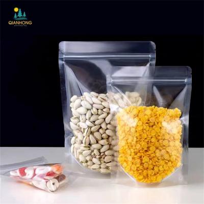 China Food Grade Recyclable Laminated Stand Up Zipper Pouch Bag Zip Lock Transparent Packaging Plastic Bag For Food for sale