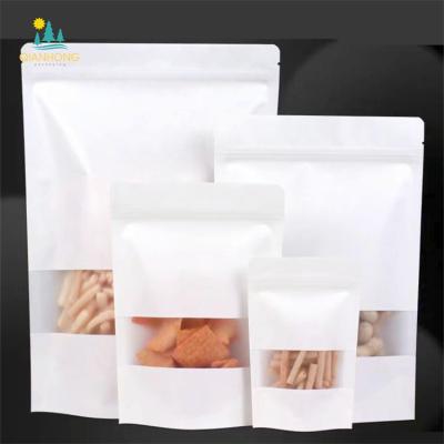 China Wholesale Aseptic Matte Kraft Paper Pouch Waterproof Stand Up Zipper Lock Bags With Clear Window for sale