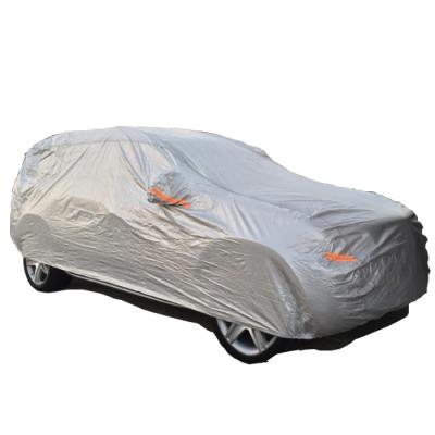 China Chinese Manufacturer 190T Weatherproof Car Cover Waterproof SUV Cover Tent Outdoor Parking Silver Car Cover for sale