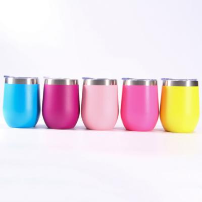 China 304 Sustainable Double Wall Stainless Steel Vacuum Insulated Mugs With Lid Cup Egg Shaped Coffee Mug for sale