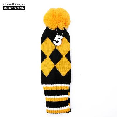 China Soft Knit Golf Headcover, Driver Fairway Wood Golf Headcover Set Knitted Golf Club Head Covers for sale