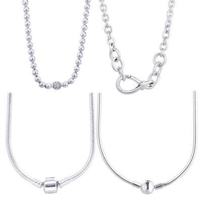 China Romantic Moments Snake Chain Necklace Genuine 925 Sterling Silver Jewelry For Women DIY Making Miner Wholesale for sale