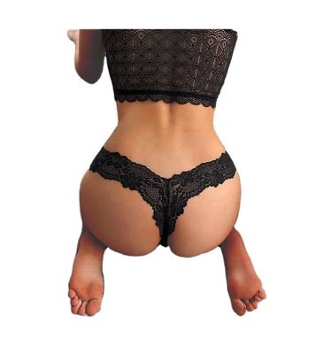 China Wholesale Women's Breathable Panties Hollow Out Sexy Lingeries Ladies Panties With Seamless Colorful Lace Maiden Thong for sale