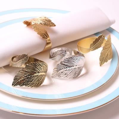 China Modern Hot Sale Metal Gold Foil Napkin Ring Wedding Party Dinner Christmas Napkin Buckle Holder Wedding Napkin Rings Holder for sale