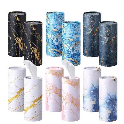 China Home Office Eco-Friendly Custom Travel Tissue Box Tube Tissue Car Holder Facial Tissue Car Cylinder Tissue Container Paper Box for sale