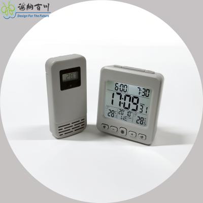 China Wireless Room Temperature Meters Digital Weather Station With Thermometer Humidity Meters Room Temperature Plastic Meters for sale