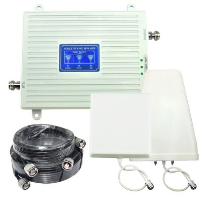 China Tri Band 900mhz 1800mhz 2100mhz 23.5*18.5*2cm Mobile Signal Booster 2G 3G 4G LTE Mobile Phone Signal Repeater for sale