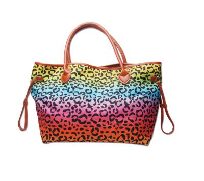 China Others Factory High Quality Women Leopard Printed Tote Bag Canvas Bag for sale