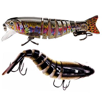 China Multi Section Fish Swimbait Lure Fishing Five Color Printed Luya Hard Plastic Bait Box Packing Bait Set KF-2022070404 for sale