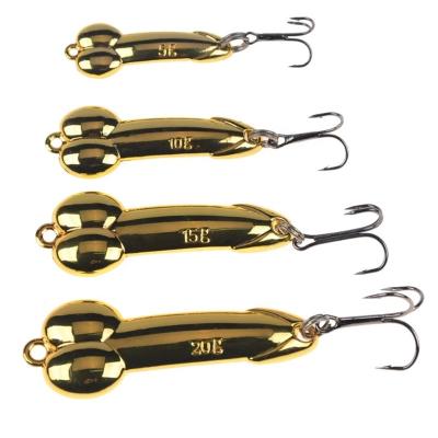 China Mental Gold Metal Spinnerbait Fishing Spinnerbait Triple Lure Hook 5g 10g 15g 20g Silver Sequins Triple Hook Bait Tackle DD Hard Metal Spoon for sale