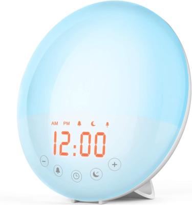 China Gifts Kids Sunrise Radio Analog Led Wake Up Radio Light Up Electronic Word Clock for sale