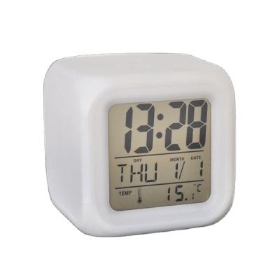 China New Popular Calendars Gift Glowing Led 7 Color Change Digital Alarm Clock Shia Azan Clock for sale