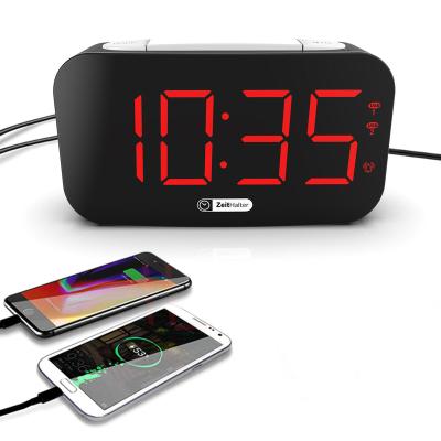 China Hot Selling LUMINOVA Gift Digital Alarm Clock 7 Color Black Case Red Led Light Night Usb Mobile Phone Charer LCD Clock With Led Backlight for sale