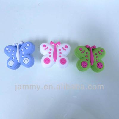 China Plastic Cabinet Butterfly Handle For Kids Furniture Soft Plastic Knobs For Kids Furniture for sale