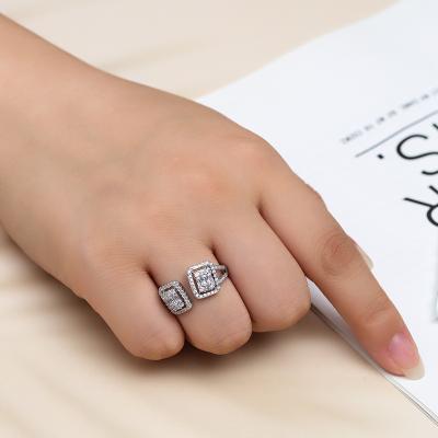 China New Environmentally Friendly Trend of Copper Zircon Ring Fashion Popular 18K Ring Women Open Gold Plated for sale