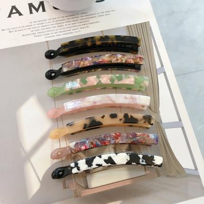 China Retro Fashion Banana Hair Clip Acetate Dish Girl Hair Accessories Twist Clip Hair Access For Ponytail for sale