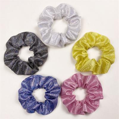 China High Quality Environmentally Friendly Korean Style Elastic Laser Pig Large Intestine Circle Bronzing Cloth Hair Ties For Girls for sale