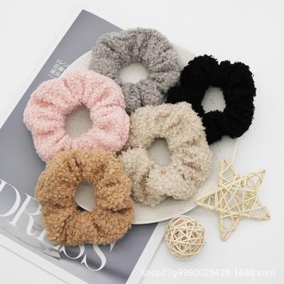 China Autumn And Winter New Simple Colorful Plush Hair Ring Imitating Rabbit Hair Wool Soft Hair Tie For Women for sale