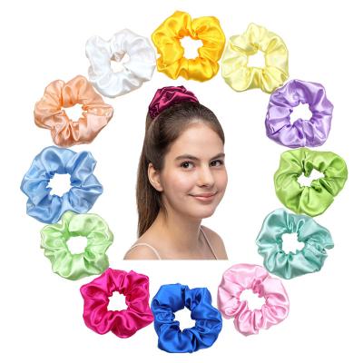 China European and American Satin Hair Tie Candy Color Scalp Band Fashion Soft Large Hair Ring Hair Accessories for sale