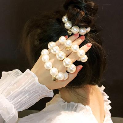 China 2022 New Jane Johnson's Pearl Hair Rope Tie Headband Environmentally Friendly Korean Headband Cute New Hair Rope Tie Hair for sale