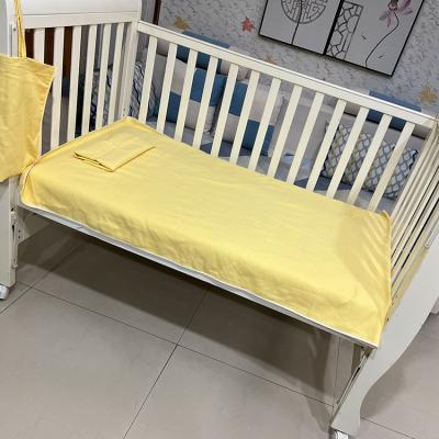 China High Quality Customized 100% Organic Cotton Solid Color Baby Crib Comforter Cover Sheet Set Anti-static for sale