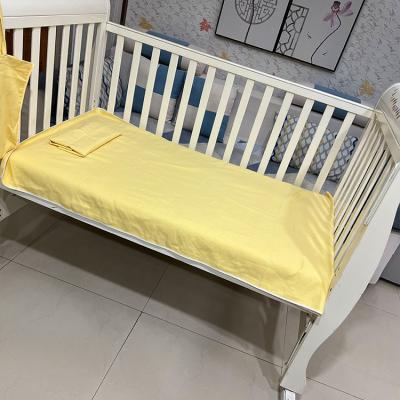 China Anti-static Modern Handmade Home Room Simple Solid Color Cotton Sheet 100% Natural Cotton Sheet Pillowcase Set for sale