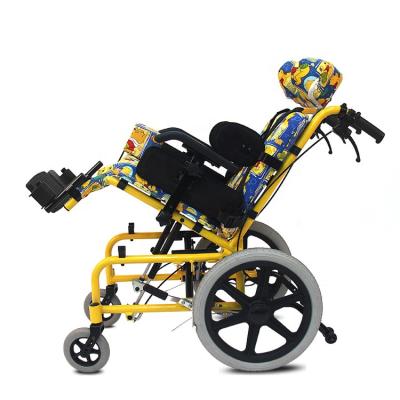 China Cerebral Palsy Pediatric Children Aluminum Manual Wheelchair With Reclining Backrest 75kg for sale