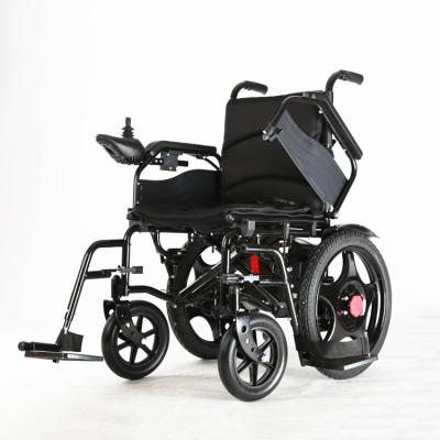 China Steel Frame Smooth Surface Painted Cheapest Disabled Folding Motorized Automatic Power Electric Wheelchair For Disabled for sale