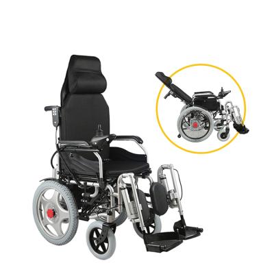 China Topmedi steel foldable high motor automatic reclining back wheelchair for elderly people for sale