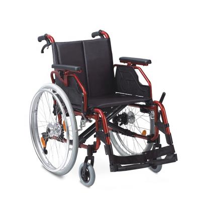 China Cheap Price Lightweight Aluminum Frame Manual Folding Wheelchair For Disabled And Older 100kg for sale