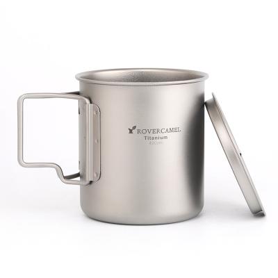 China Rover Camel Titanium Cup With Ti Cover Cup 420ml Ultralight Portable Mug Folding Outdoor Mug for sale