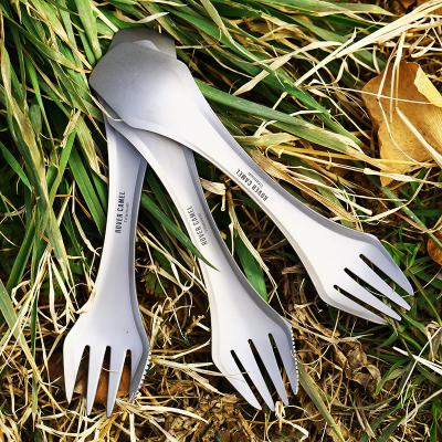 China Home and Outdoor Using Titanium Spork for Outdoor Camping Titanium Flatware with Tooth for sale