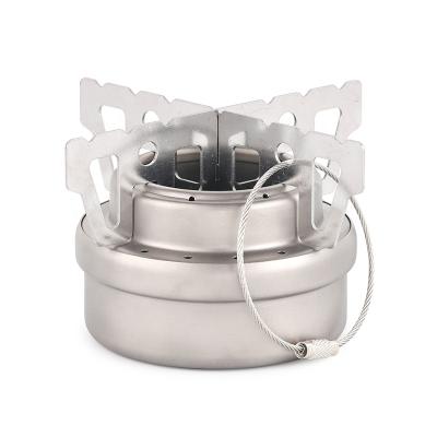 China Lightweight Titanium Stove Portable Cross-Bracket Outdoor Camping Picnic Alcohol Burner for sale