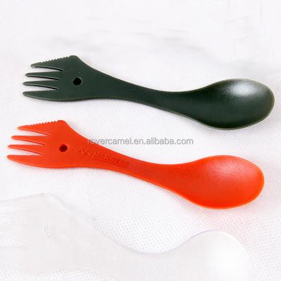 China Sustainable Food Grade All In One Reusable Plastic Knife Fork Spoon Spork for sale