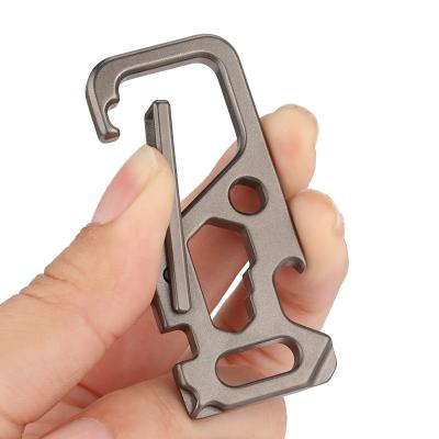 China Outdoor and Home Titanium Carabiner Cut Multifunctional Carabiner Key Chain with Bottle Opener and Keys for sale