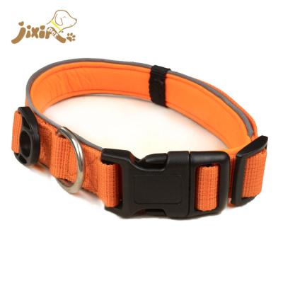 China Padded Dog Collar Reflective Soft Neoprene Padded Breathable Nylon Pet Collar Adjustable For Small Medium Large Dogs for sale