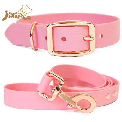 China Hot Sale Custom Padded Waterproof PVC Coated Nylon Dog Collar Leash for sale