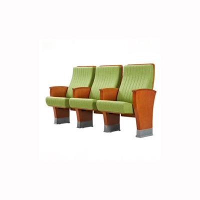 China School Foshan YAQI classic style comfortable conference hall seat green color wood arm cinema chair YA-805 for sale