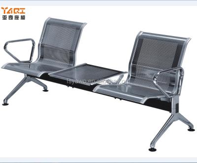 China Stainless Steel Chair Factory Price 3 Seater With Table Waiting Room Chair Rowing Bench Airport Executive Seats (YA-80) for sale