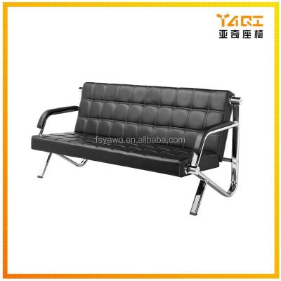 China Corner leather sofa barber salon sector 3 seater reception furniture executive office PU waiting room sofa YA-S321 for sale