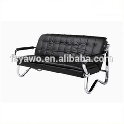 China Chromed Modern Furniture 1+1+3 Full Knock Down Leisure Packing Home Used Chromed Leather Leg Cushion Office Sofa Design YA-S322A for sale