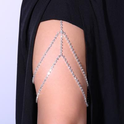 China FASHIONABLE Hot Selling Sexy Crystal Multi Layers Elasticity Thigh Chain Women Rhinestone Body Leg Chain Dress Jewelry Accessories for sale