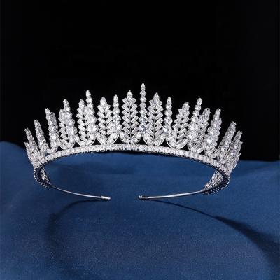 China Factory Sale Wholesale Formal Hot Luxury Shiny Crystal Gold Baroque Kings Crown For Pageant Tiara Jewelry for sale