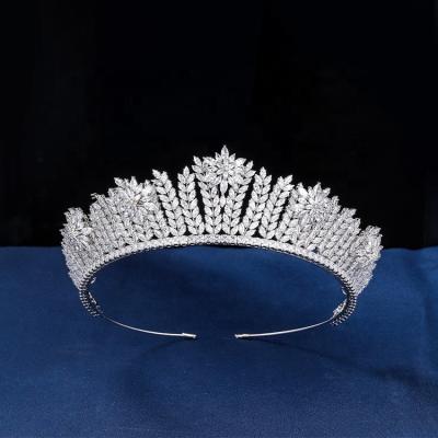 China Bridal crown fashion Europe and the United States large round crown full crown wedding dress accessories baroque headdress zircon for sale