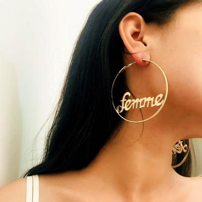 China TRENDY Fashion Earrings Personality Business Creative Exaggerated Geometric Circular Studs for sale