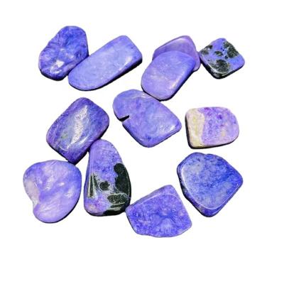 China Europe hot sale high quality natural purple charoite tumbled healing crystals stone for folk crafts for sale